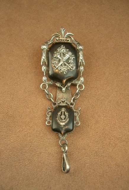 Chaîne montre gousset Argent niellé - Montres & Bijoux