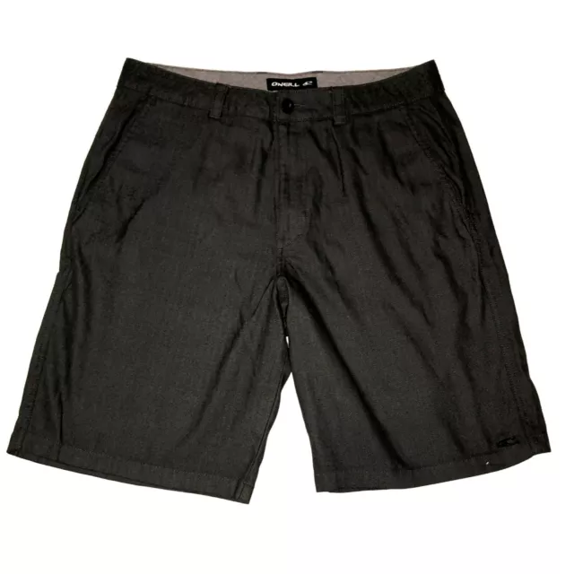 O'neil Shorts Sz 34 Flat Front Pockets Black Casual Surfer Bermuda Stretch Mens