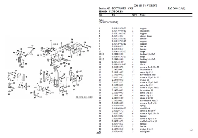 Hurlimann XM110 T4I V-Drive (sn. ZKDY910200TH10001 - .....) parts catalog