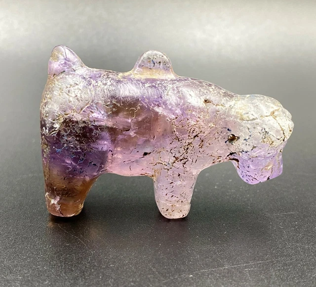 Ancient Near Eastern Roman Greek Bactrian Antiquity Amethyst Calf Figure Pendant