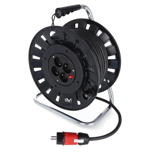 Tambour pour Câble Rallonge électrique 25m 3x2, 5mm2 Enrouleur de Prises