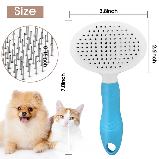 Pet Self Cleaning Brush Hair Remover Dog Cat Comb Grooming Massage Deshedding US 2
