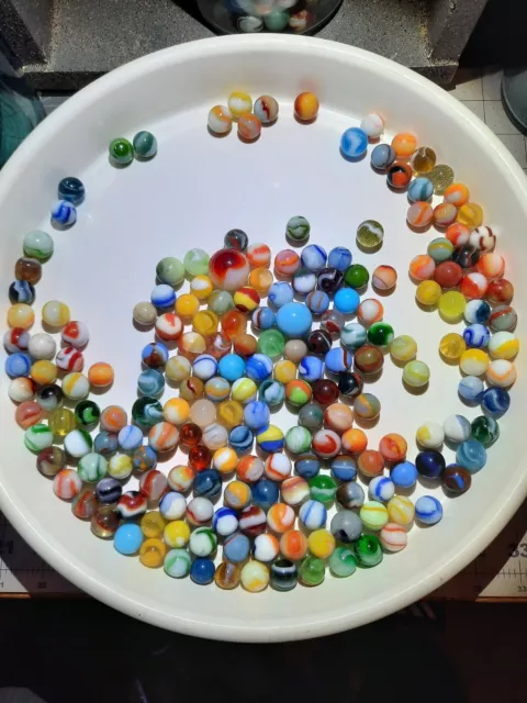 Vintage Glass Marbles Lot Of Approximately 200-300 Peltier,  Akro, Vitro And...