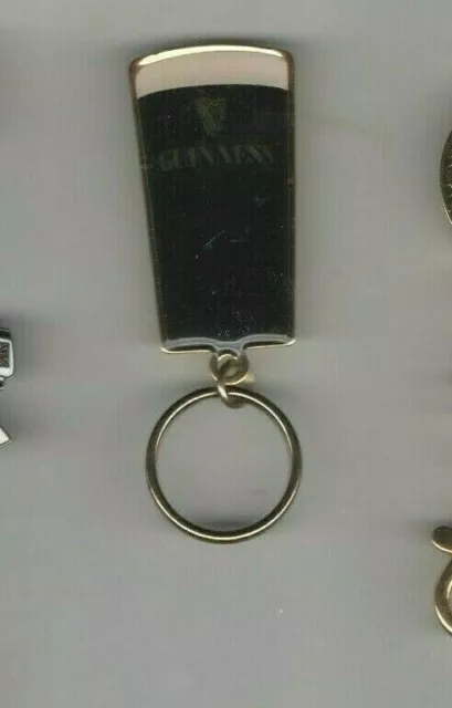 Guinness Beer Pint Glass Official Advertising Key Ring Metal