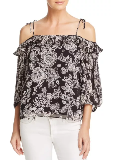 NEW Ella Moss Ria Floral Cold Shoulder Blouse size MEDIUM