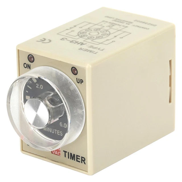 220V 6 Min Power On Delay Timer Relay AH3-3(6M) for Industrial Control