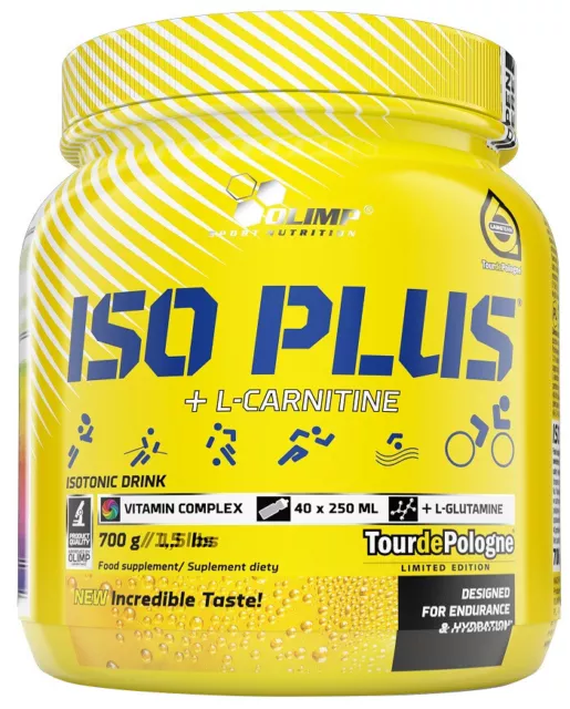 Olimp nutrition Iso Plus 3 Parfums Glucides Électrolytes Carnitine Vitamines