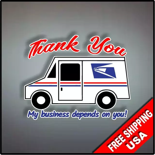 USPS Thank You Post Office Vinyl Decal Sticker Carrier Appreciation 5" x 4" Mail