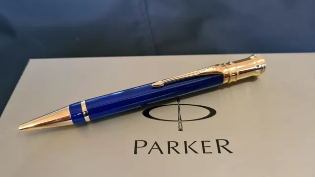 Stylo Bille PARKER DUOFOLD Résine Bleue & plaqué or NEUF ,Cartier,DUPONT