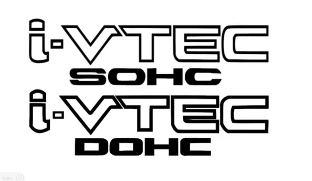 2x Black i-VTEC DOHC or SOHC Vinyl Decal Stickers Emblem Honda Acura ivtec