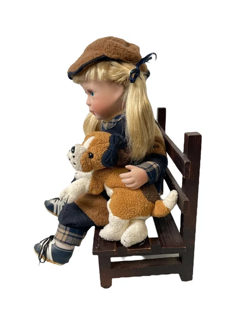 Heritage Signature Collection JAIME The Tomboy Porcelain Doll w/ Dog & Bench 2