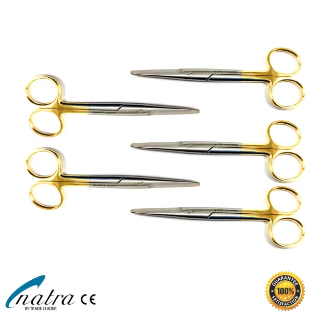 5x Mayo Ciseaux Tronqué Tout Droit 14 CM Carbure TC Dissection Chirurgie Op