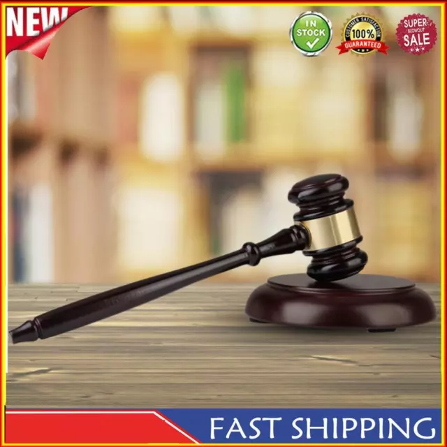 Wooden Auction Sale Gavel Durable with Sound Block Set Loud Sound Desk Accessory