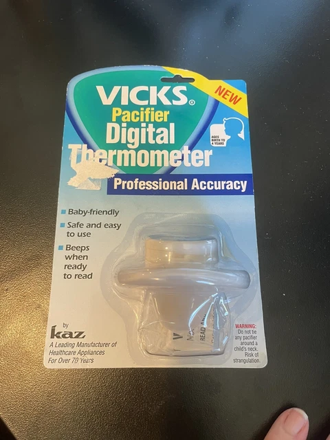 Vicks Pediatric Pacifier Thermometer Professional Accuracy Memory Recall New NIP