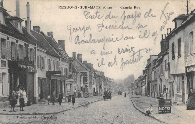 Cpa 60 Ressons Sur Matz Grande Rue