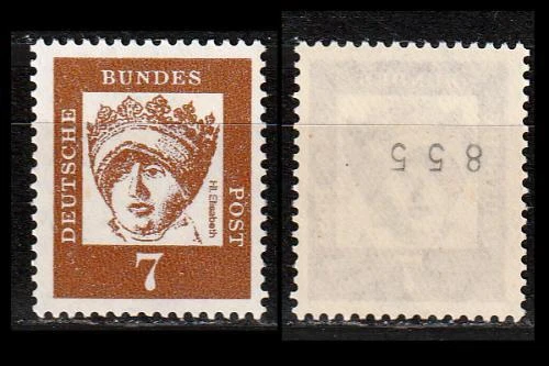 Bedeutende Deutsche -  7 Pf Mi. 348 y R Rollenmarke mit Nr. 855 POSTFRISCH
