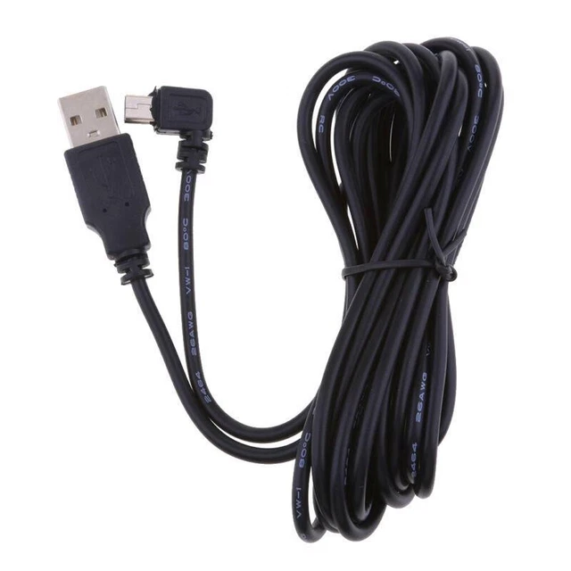 Tragbares 3,5 m langes 5V2A Mini-USB-Ladekabel mit 90° rechtwinkligem Kopf für