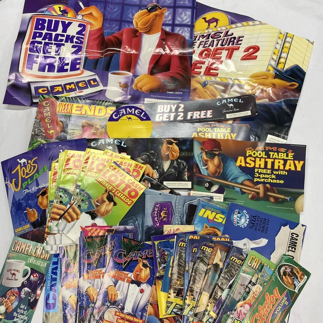 Vtg 90s Lot of Joe's Camel Cigarettes Catalogs & Advertisements Calendar