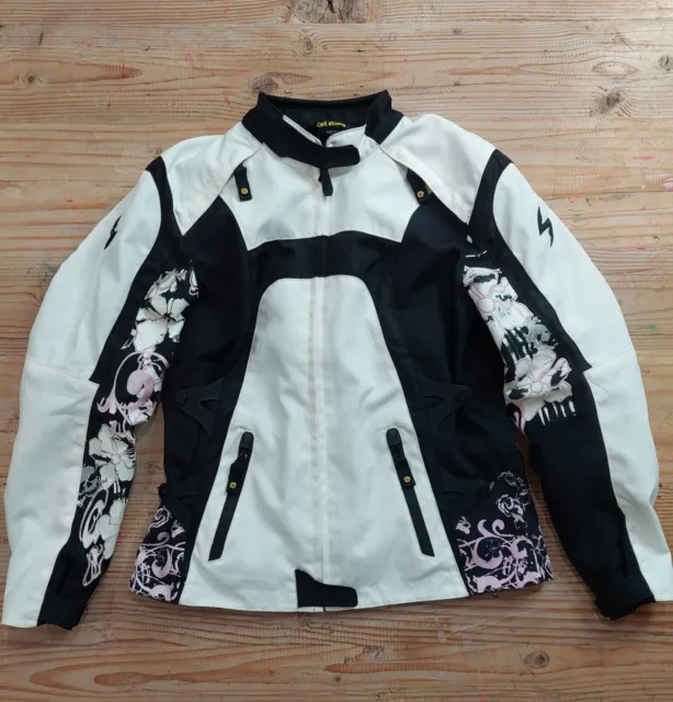 SCORPION EXO Womens Motorcycle Armored Padded Jacket White Pink Floral Size M