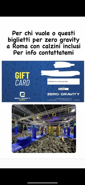 biglietti zero gravity rom