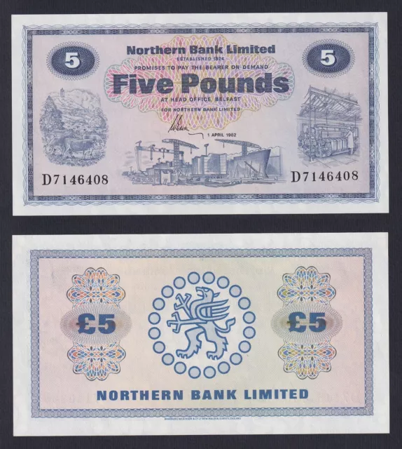 Irlande Del Nord 5 Pounds 1982 P 188d Fds / UNC G-01