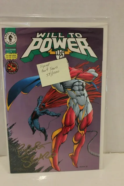 1994 WILL TO POWER Comic Book #1 signed Bart Sears Dark Horse Comics