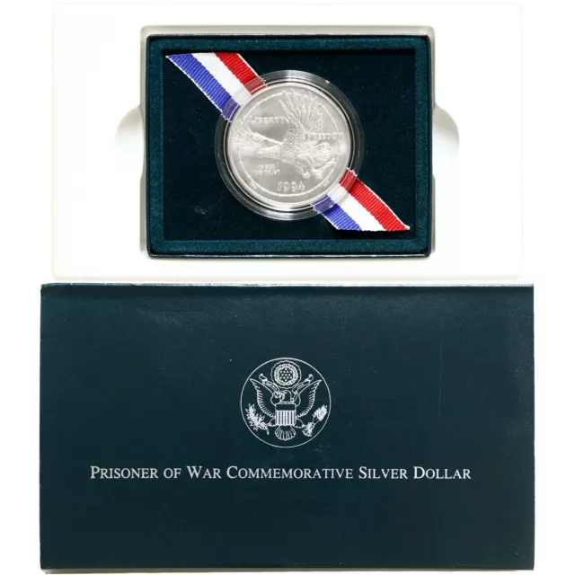 1994 P Prisoner Of War Museum BU Commem 90% Silver Dollar OGP & COA