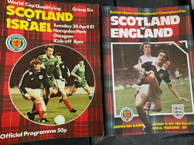 scotland international football programmes X2