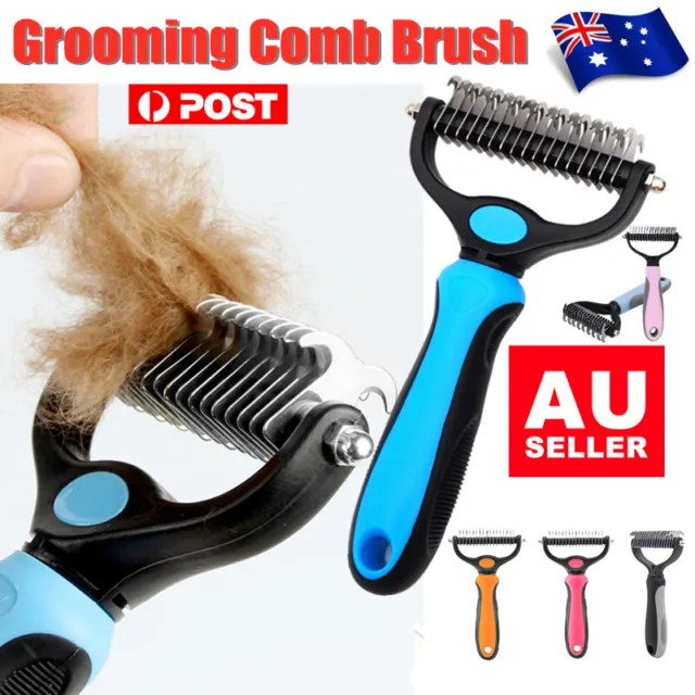 Dog Pet Cat Grooming Comb Brush Undercoat Rake Dematting Deshedding Trimmer AU