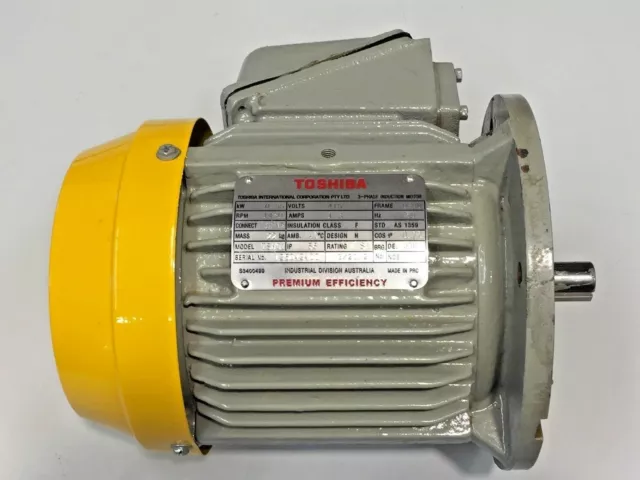 TOSHIBA TSH01 3 Phase Induction Motor 0.55kW 415V 1430RPM 1.3A 4 Pole