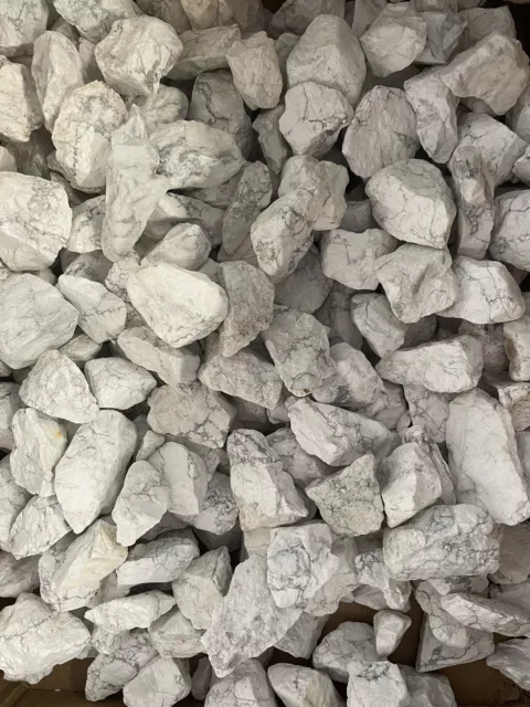 1 Kilo White Howlite Rough Natural Stones - For Tumbling or Display  Uk Sellers