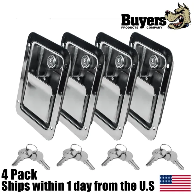 4PK Toolbox Truck Storage Tack Boxes L3885 Standard Flush Stainless Steel Latch