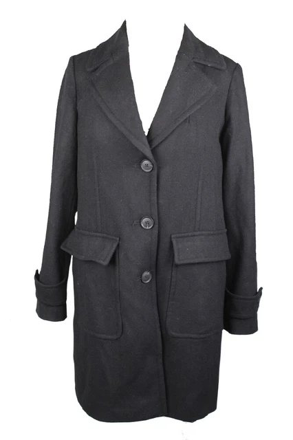 Michael Kors Nero Misto Lana Tre Walker Cappotto M