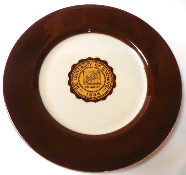 Syracuse China Dinner Plate University of Wyoming 1886 Restaurant Quality 10.5"