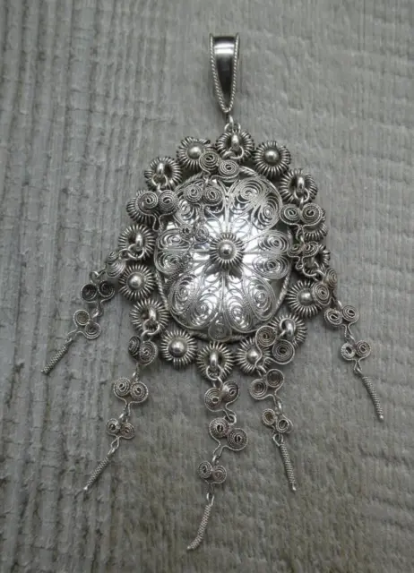 Rare 19th Century Norwegian Silver Large Solje Pendant P Lie Christiania c1878