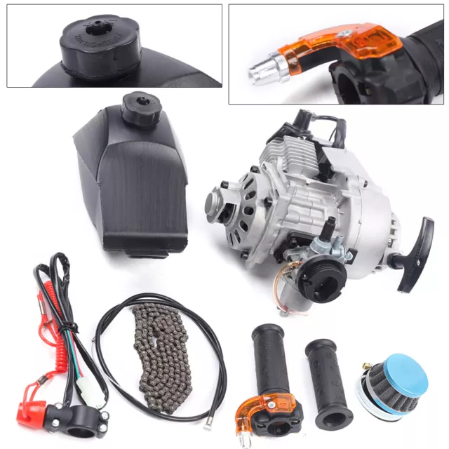 49CC 2Stroke Gas Engine Motor Pull Start For Pocket Mini Dirt Bike ATV Scooter