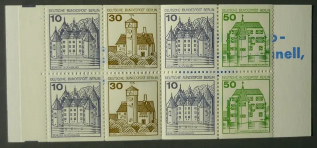 Berlin 1980, Markenheftchen MH 11, Burgen und Schlösser, postfrisch **
