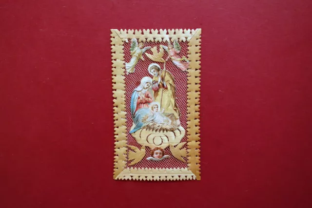 Santino Traforato Natività di Gesù Traforato Artigianale Primo '900