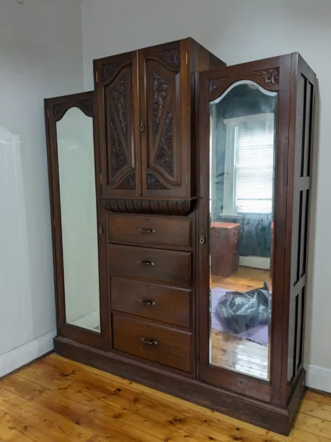 Double Mirror Antique Wardrobe