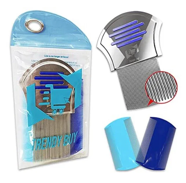 3 Pack Lice Comb 1 Fine Metal-2 Double Sided Plastic - Head Lice Treatment Kit