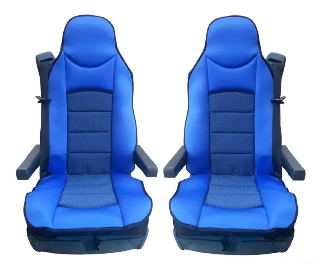 2x Sitzauflage LKW-Sitz Sitzbezug Sitzschoner Blau Hochwertig Ergonomisch für