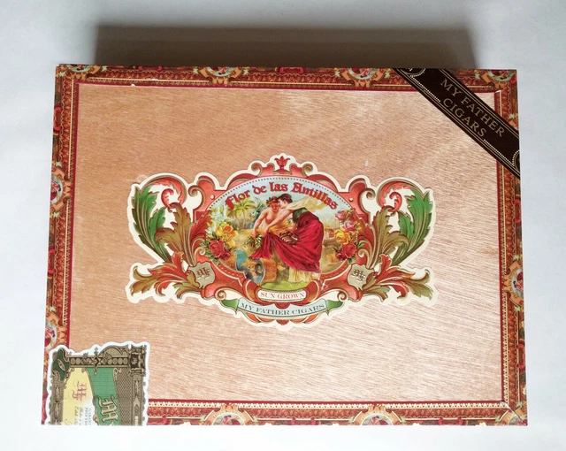 My Father Cigars Flor De Las Antillas Empty Wooden Cigar Box 10" x 7" x 2" 🎸