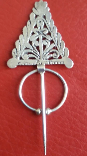 Broche Argent étranger – Motif Mauresque Orientaliste, à Restaurer (manque épingle)