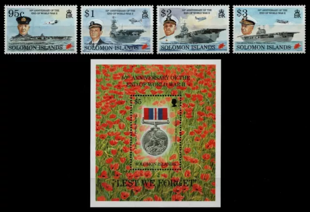 Salomoninseln 1995 - Mi-Nr. 886-889 & Block 42 ** - MNH - Schiffe / Ships