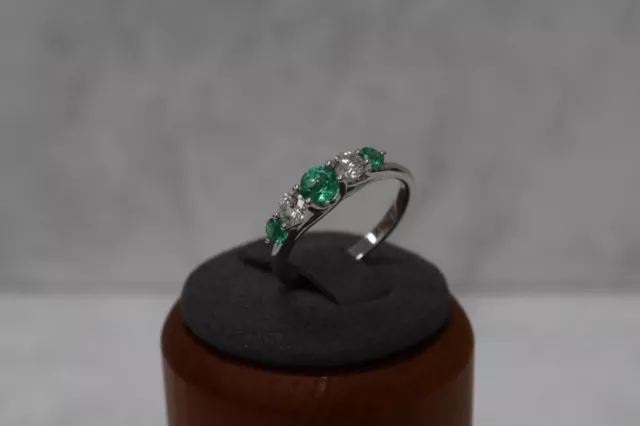 18ct White Gold Emerald And Diamond Ring