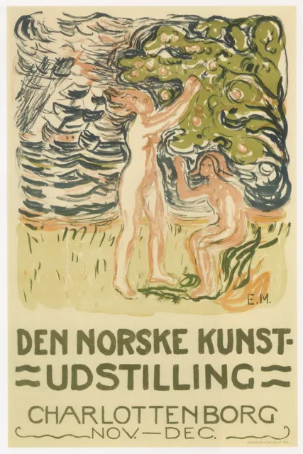 Ausstellung Norwegischer Kunst Edvard Munch Poster Kunstdruck Werbung 932