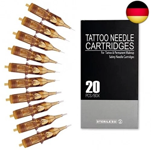20pcs Profi Tattoo Nadeln Set, Harsso 3RL/5RL/7RL/9RL/7RM/9RM Cartridge
