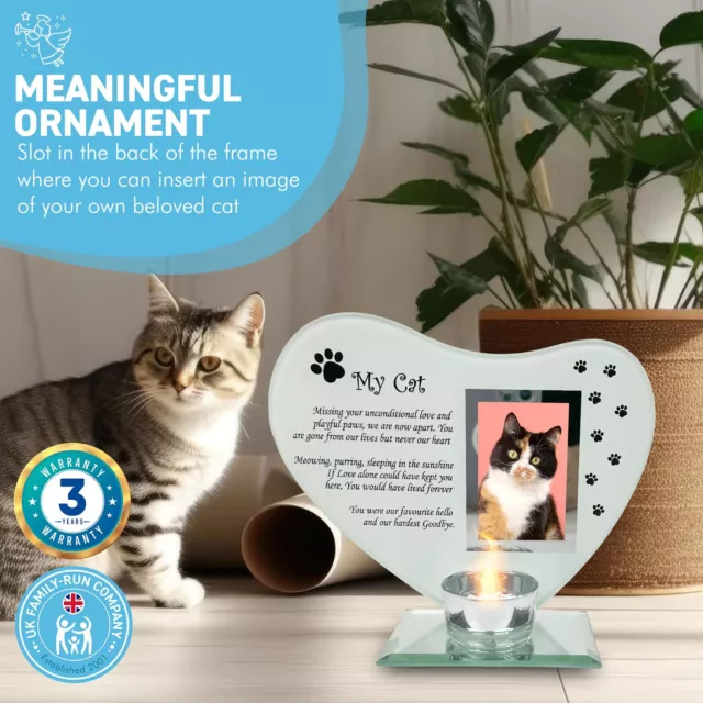 My Cat Smile glass memorial candle holder and photo frame 3
