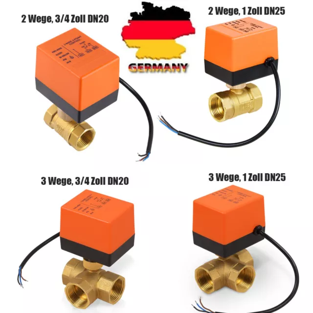 2-3 Wege Ventil Zonenventil Elektrisch Kugelventil 1" 3/4" Motorkugelhahn 230V