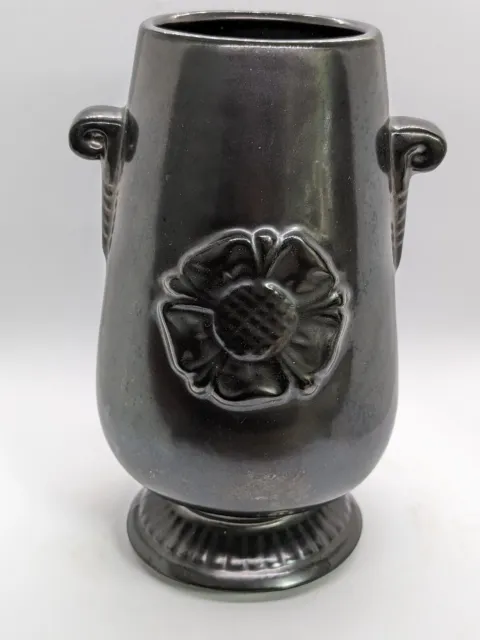 Vintage Prinknash Lustreware Effect Tudor Rose Vase 1970's